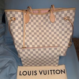 NEW Authentic Louis Vuitton Neverfull Azur MM